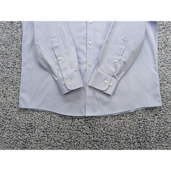 Brooks Brothers Milano Fit Oxford Dress Shirt Mens Size 16 2/3 Button Down Blue - Picture 5 of 11
